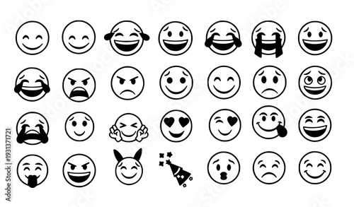 Hand-Drawn Smileys and Emoji Vector Set – Fun Sketch Emoticons