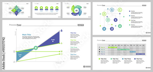 Six Workflow Slide Templates Set