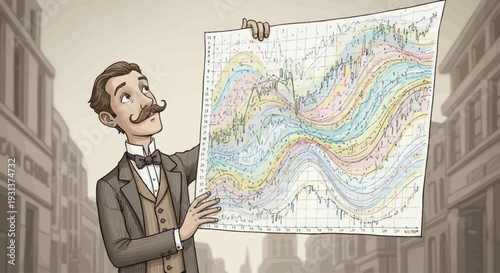Man Holding a Large Weather Chart.