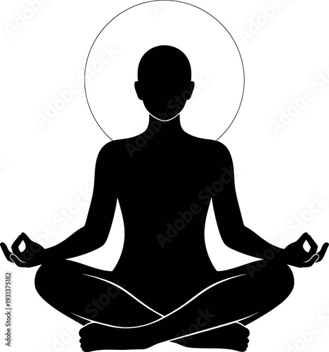 A person meditating in a serene and peaceful environment