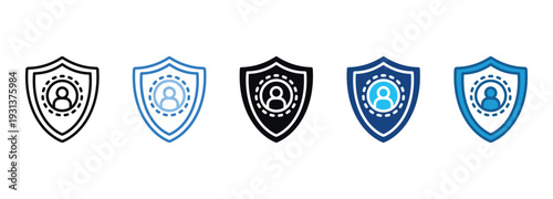 User Protection Icon Set Multiple Style Of