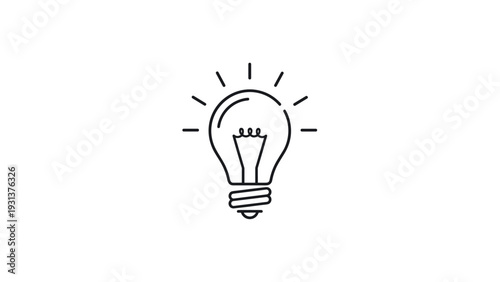 Classic light bulb line icon symbolizing a bright idea, creative inspiration, and innovative business solutions.