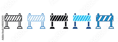 Barrier Icon Set Multiple Style Of
