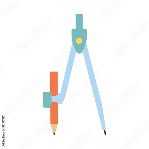 鉛筆をセットして使うコンパス