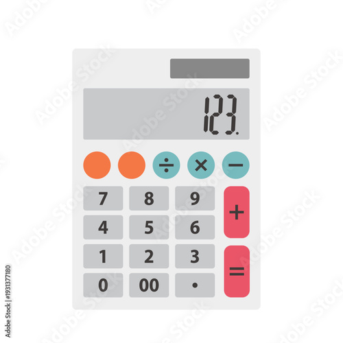 シンプルでフラットな計算機のイラスト