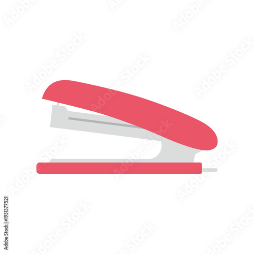 赤いホッチキスのイラスト