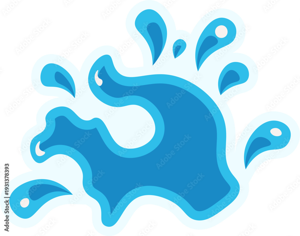 Fototapeta premium Illustration of Blue Water Splashes vector shape