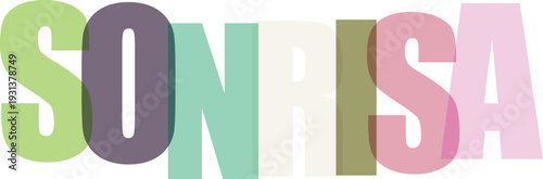 Sonrisa tipografía colorida moderna diseño vectorial