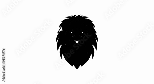 Black silhouette of a stylized animal face with a thick mane