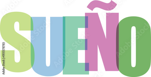 Sueño tipografía inspiradora colorida diseño vectorial