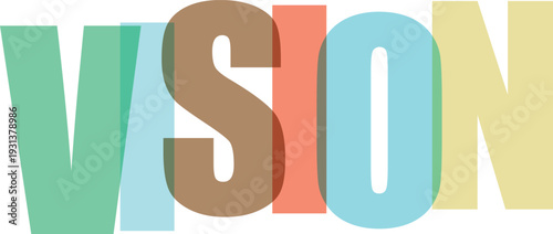 Visión tipografía moderna colorida diseño vectorial