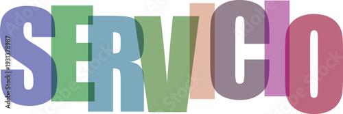 Servicio tipografía moderna colorida diseño vectorial