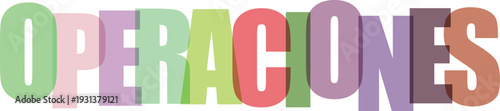 Operaciones tipografía moderna colorida diseño vectorial