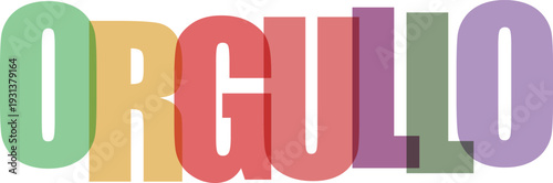 Orgullo tipografía moderna colorida diseño vectorial