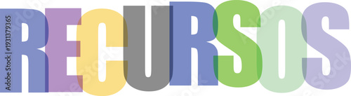 Recursos tipografía moderna colorida diseño vectorial