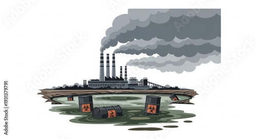 Industrial Factory with Pollution Emmissions.