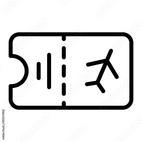 Airplane Ticket Barcode  Vector Line Icon Design