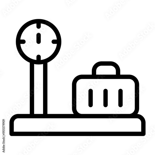 Baggage Weight Scale  Vector Line Icon Design