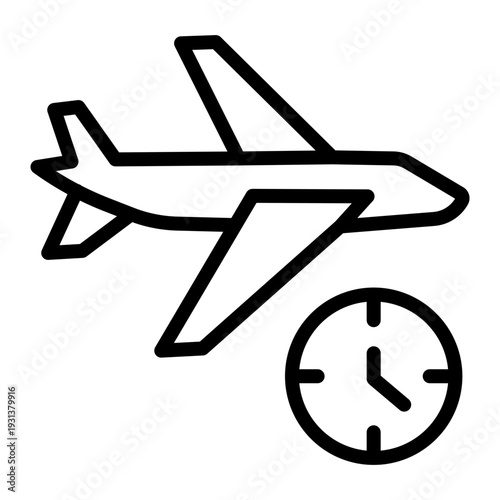 Flight Delay Icon  Vector Line Icon Design