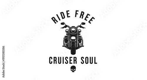 Motorcycle Cruiser Soul Ride Free Skull Graphic.