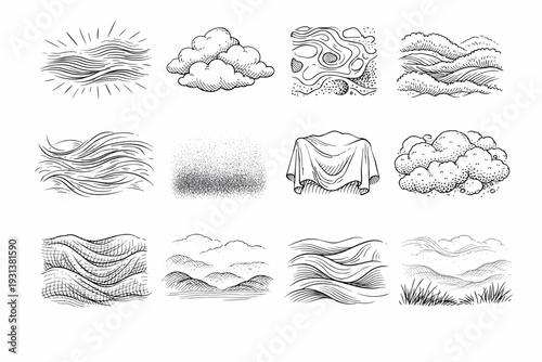 Vector map living topology gradient mist generation layer veil image stroke simple