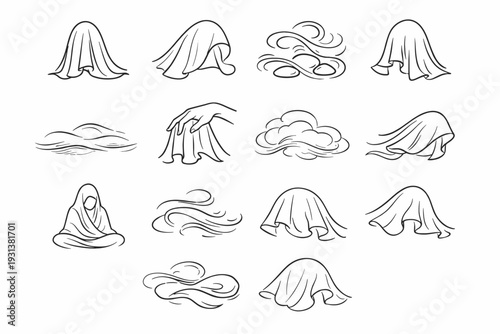 Slow haze drape generation patient image icon natural veil vector hand quiet