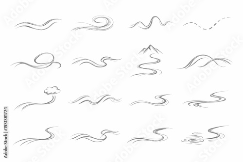 Image curve quiet calm delicate soft simple icon generation stroke vector sketch