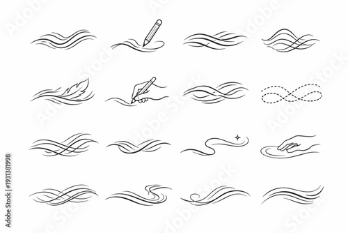 Hand image soft simple peaceful trace vector motion mellow icon generation contour