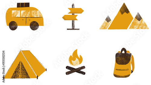 set of camping icons