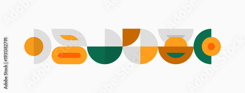 Abstract geometric shapes, muted colors, modern design. Minimalist composition, overlapping forms create visual interest. Clean lines, balanced aesthetic.