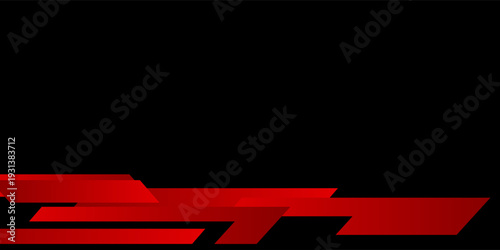 Dark Abstract Gaming Background with Red Geometric Lower Third Shapes