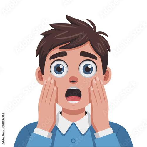 Man with Surprised Expression.