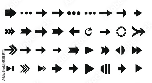 Arrow Evolution and Direction Icons Set