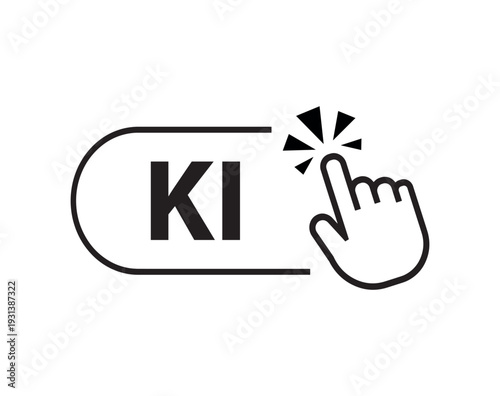 KI text on white background. ai in german language	