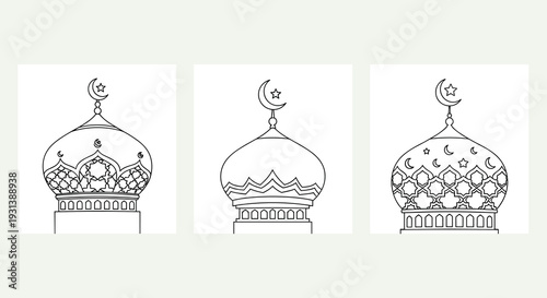 Greetings Welcome Ramadan Kareem Mubarak  Vector Illustration Set Can be Used for Banner, Social Media, Greeting Card, Flyer, Poster or Landing Page