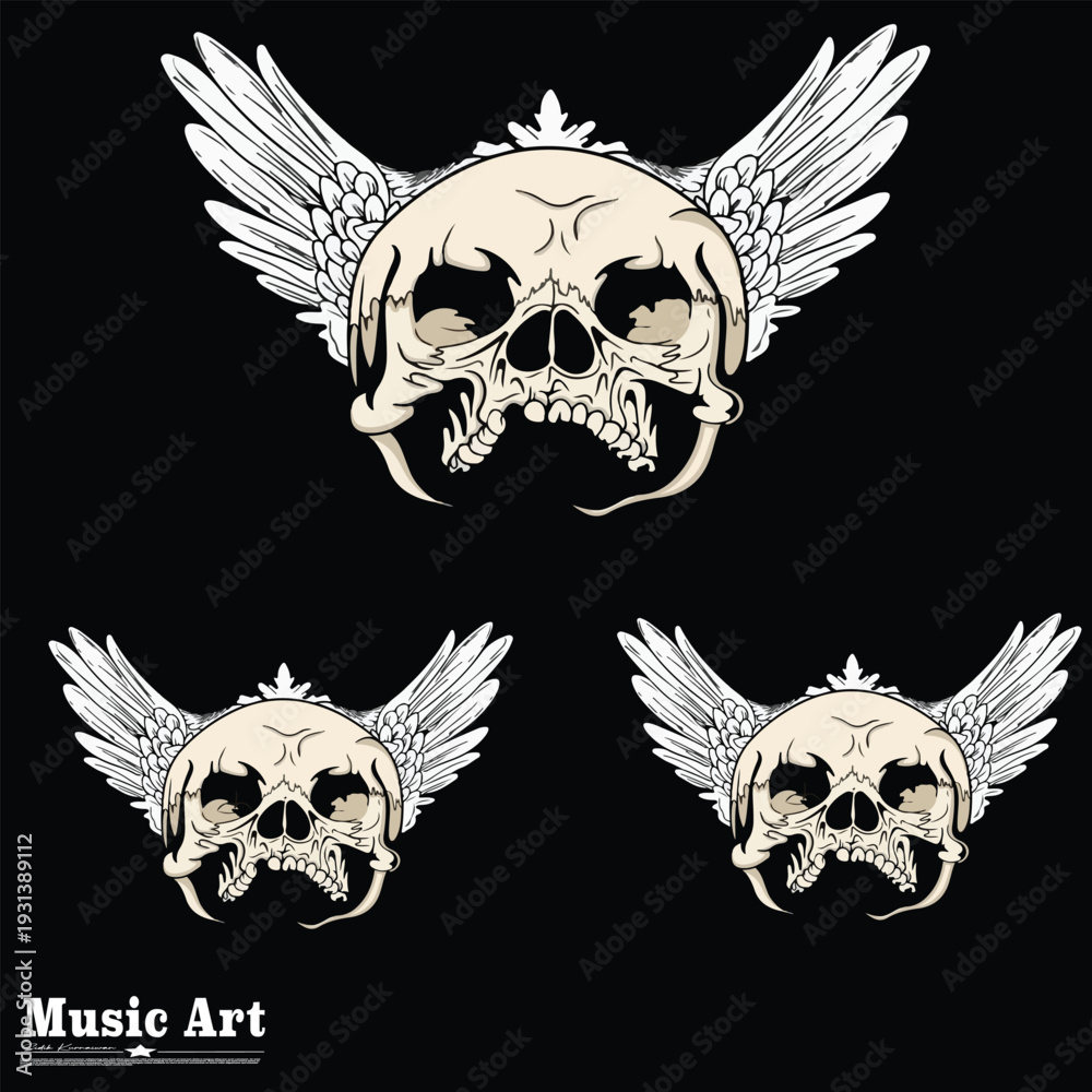 Fototapeta premium skull with wings