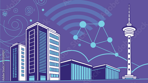 Indian IT Hub Skyline Vector