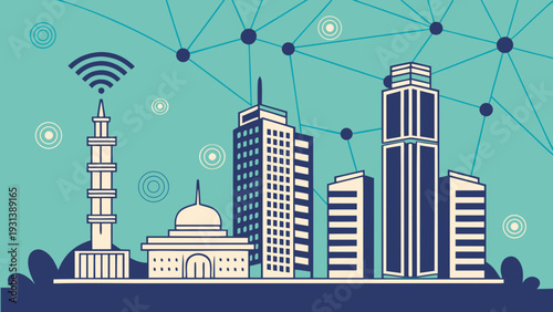 Indian IT Hub Skyline Vector