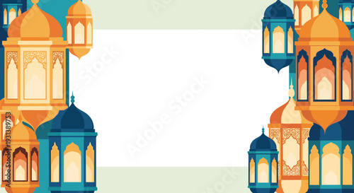 Greetings Welcome Ramadan Kareem Mubarak  Vector Illustration Set Can be Used for Banner, Social Media, Greeting Card, Flyer, Poster or Landing Page