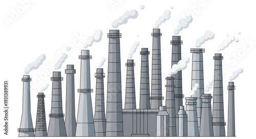 Industrial Factory with Smoking Chimneys.