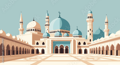 Greetings Welcome Ramadan Kareem Mubarak  Vector Illustration Set Can be Used for Banner, Social Media, Greeting Card, Flyer, Poster or Landing Page
