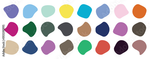 Organic shape round form set. Drops or stone silhouettes. Vector set of colorful blobs . Organic blob shapes collection. vector illustration,