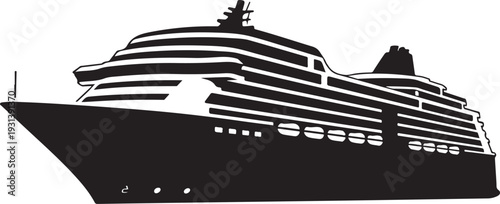 Cruise ship silhouette on white background illustration graphic design