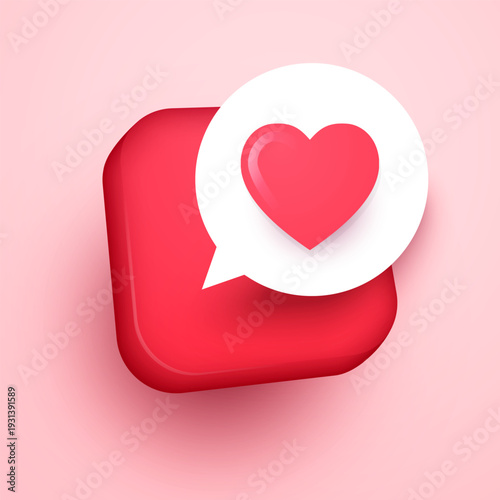 Dating Or Love Messenger App Icon With Heart