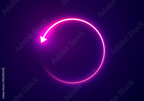 Futuristic Neon Color Loading Arrow For Interface