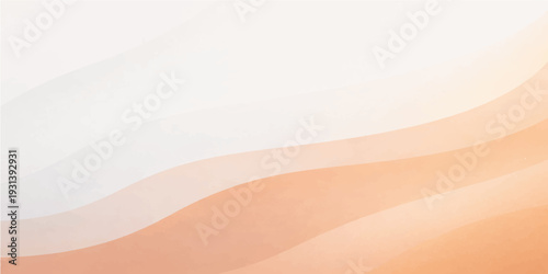 Abstract orange and yellow vector wave background featuring a textured brown paper pattern with a light sandy cardboard backdrop for an artistic summer nature design