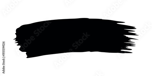 Black brush stroke on white background