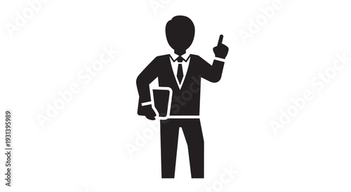 Confident businessman presenting ideas in modern style