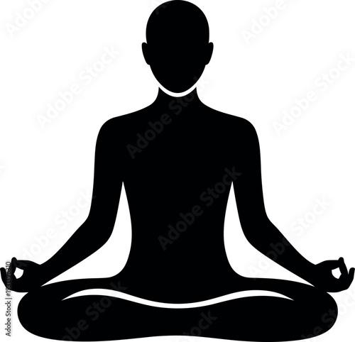 Silhouette of a Person in Meditative Pose for Relaxation and Inner Peace