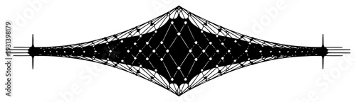 Geometric diamond shaped net pattern with abstract linear design and dots for background